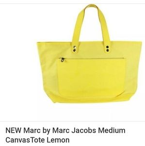 NEW Marc by Marc Jacobs Medium CanvasTote Lemon